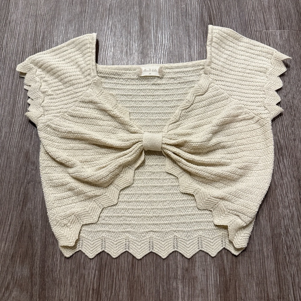 Altar'd State Cream Knit Crop Top